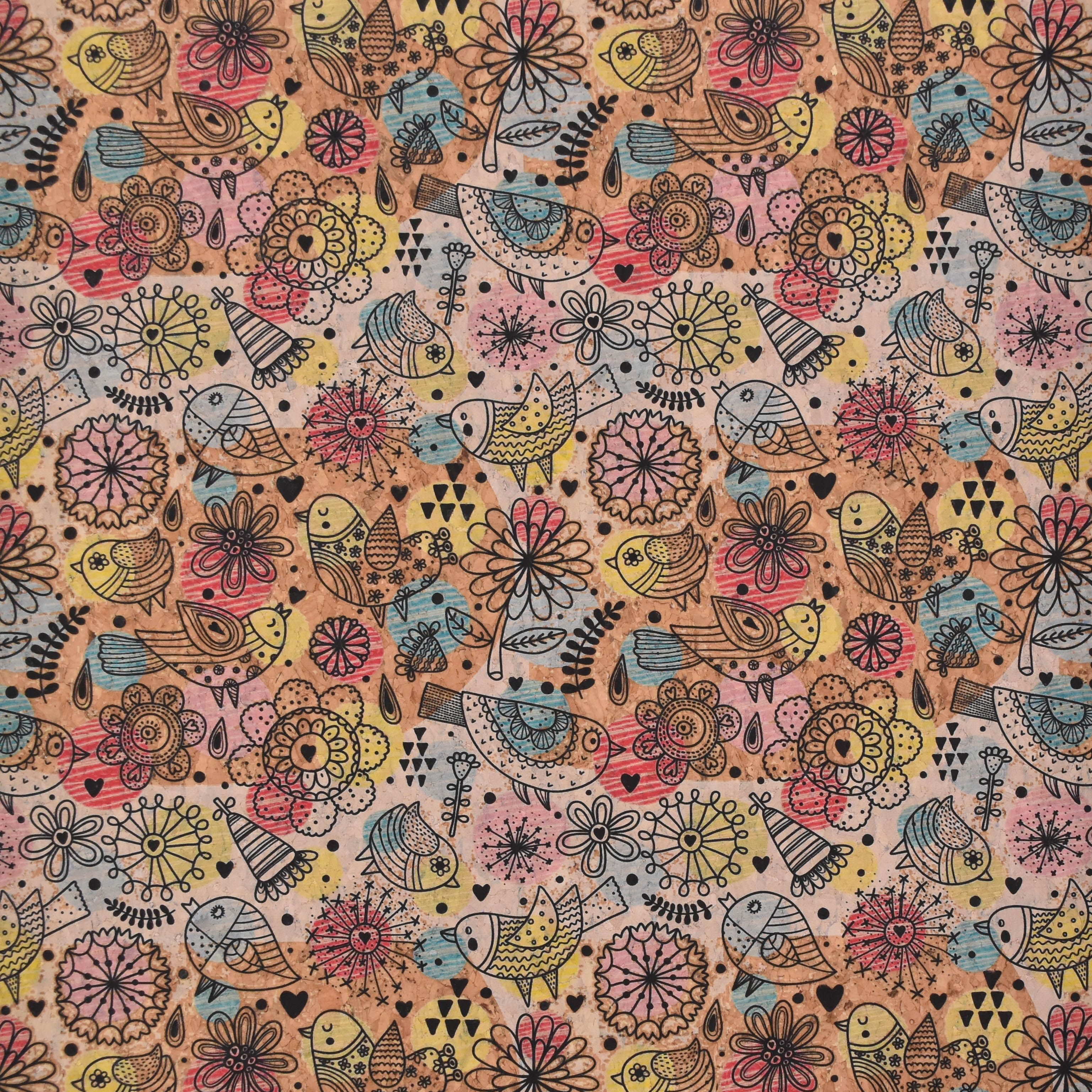 Printed pattern CORK PU LEATHER FOR SHOES/BAG