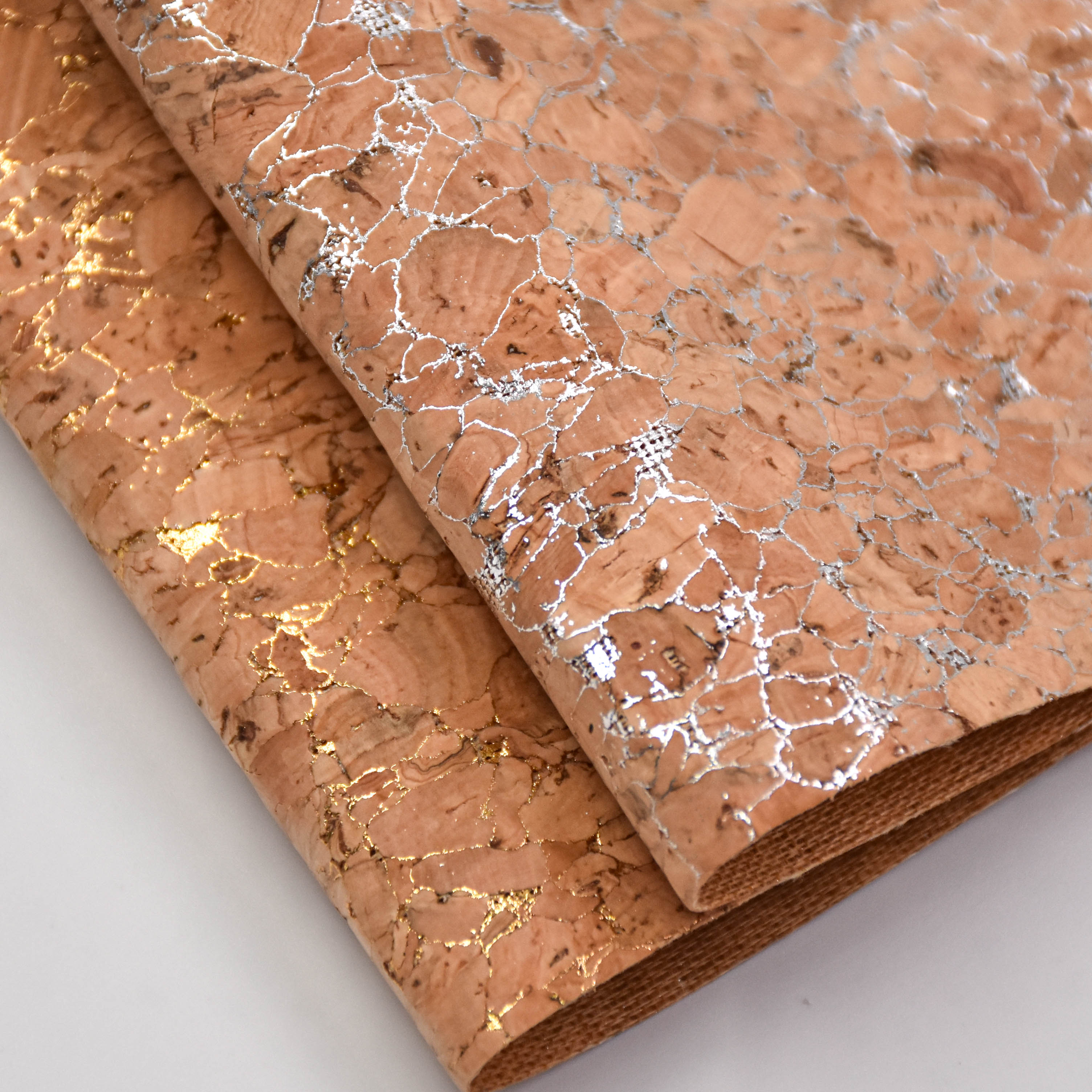 wholesale faux leather fabric Printed cork PU leather 