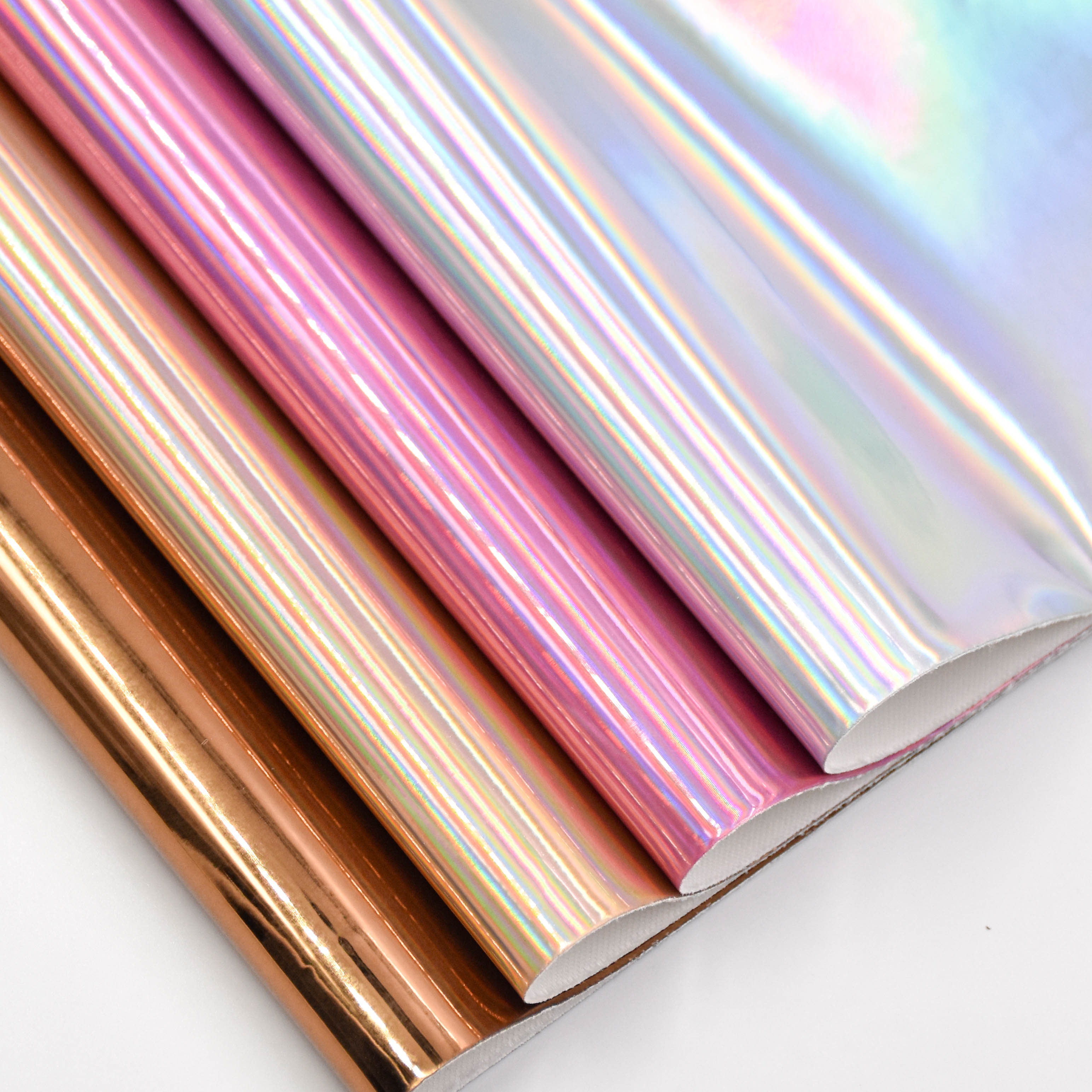 wholesale faux leather fabric TPU Laser irider metal film for shoes