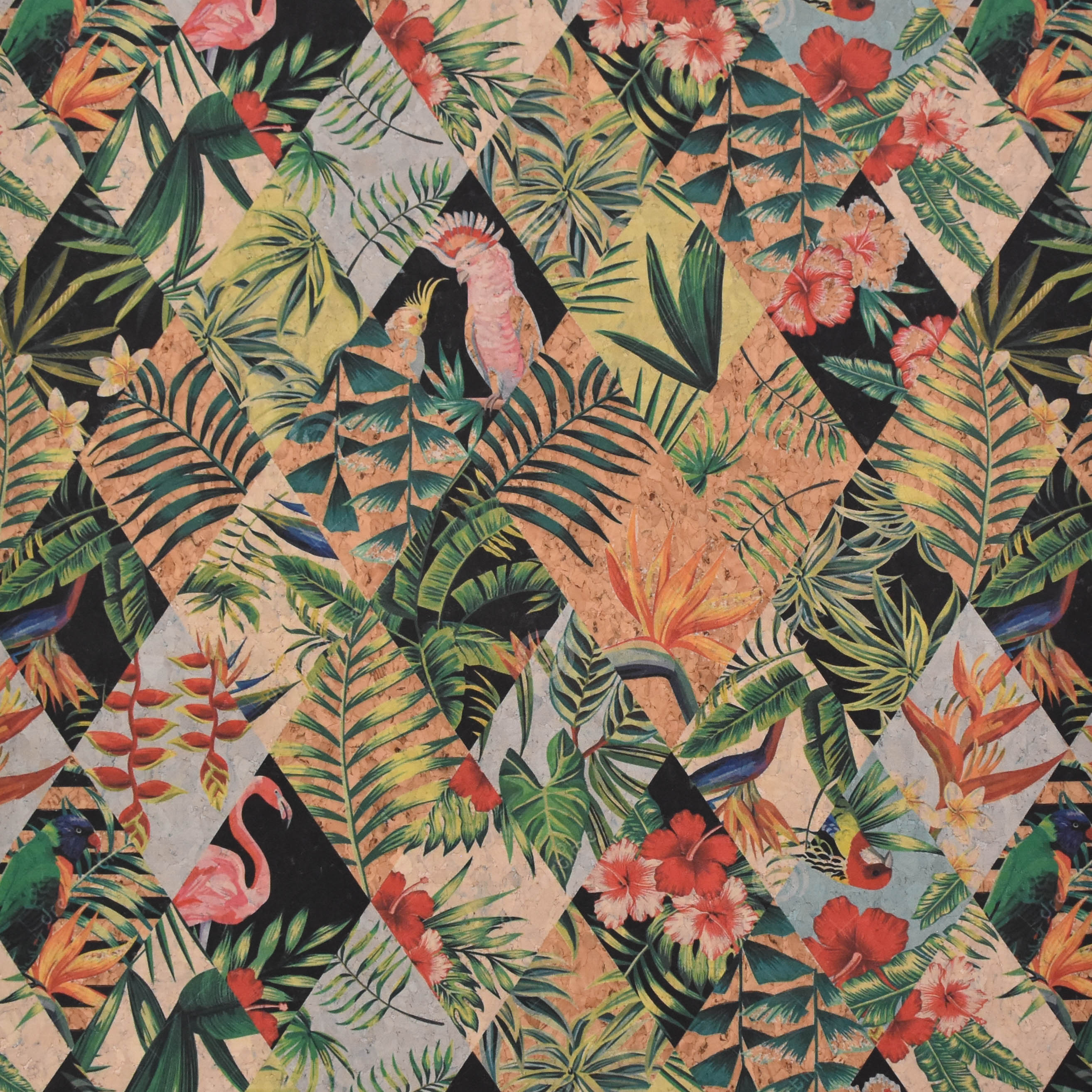 Printed pattern CORK PU LEATHER FOR SHOES/BAG