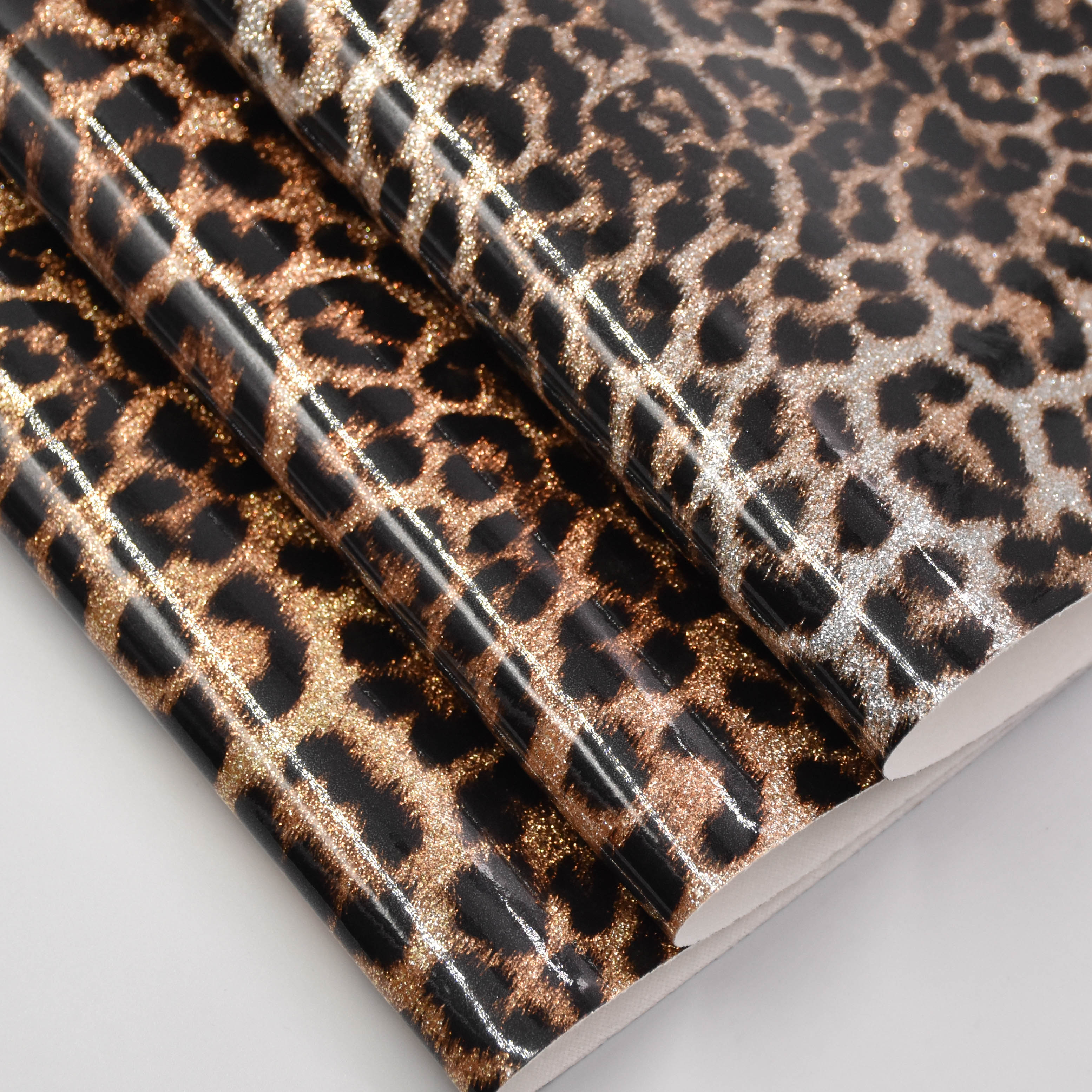 wholesale faux leather fabric Print leopard print patterns TPU FOIL for shoes