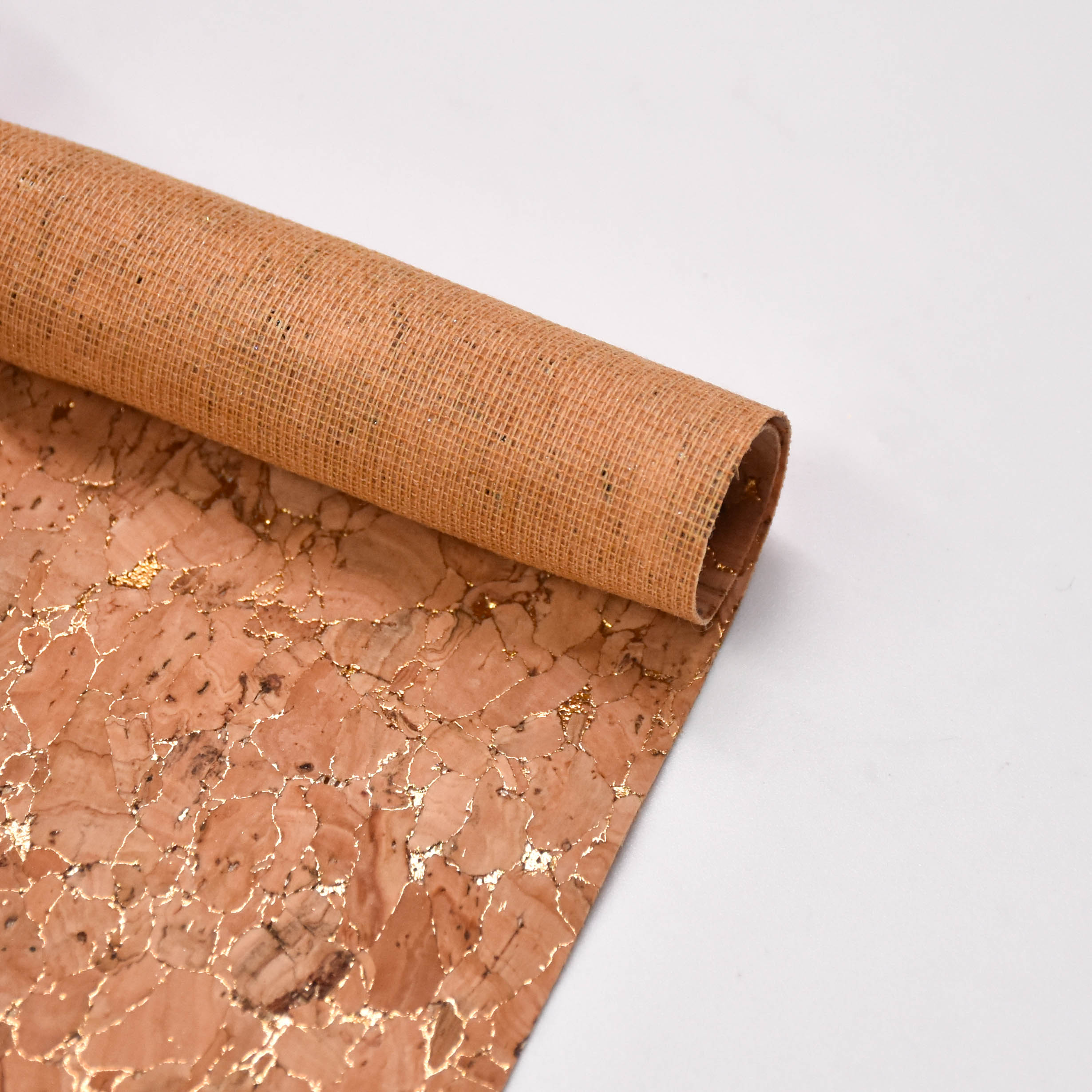 wholesale faux leather fabric Printed cork PU leather 