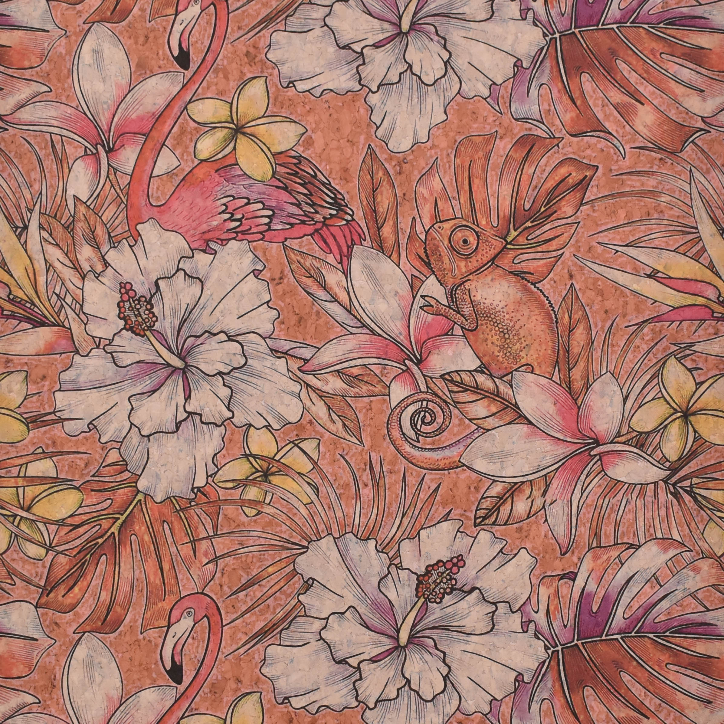 Printed pattern CORK PU LEATHER FOR SHOES/BAG