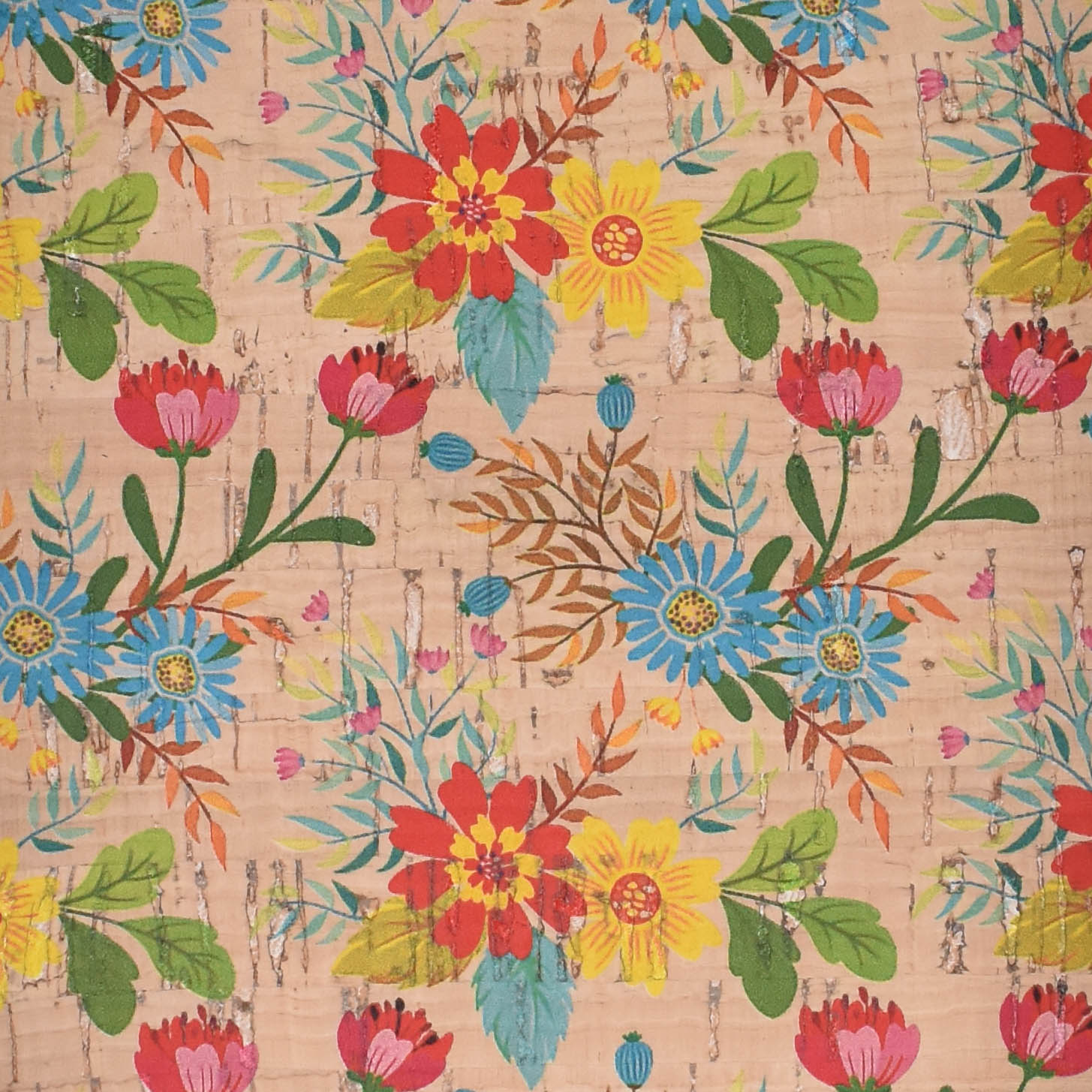 Printed pattern CORK PU LEATHER FOR shoes