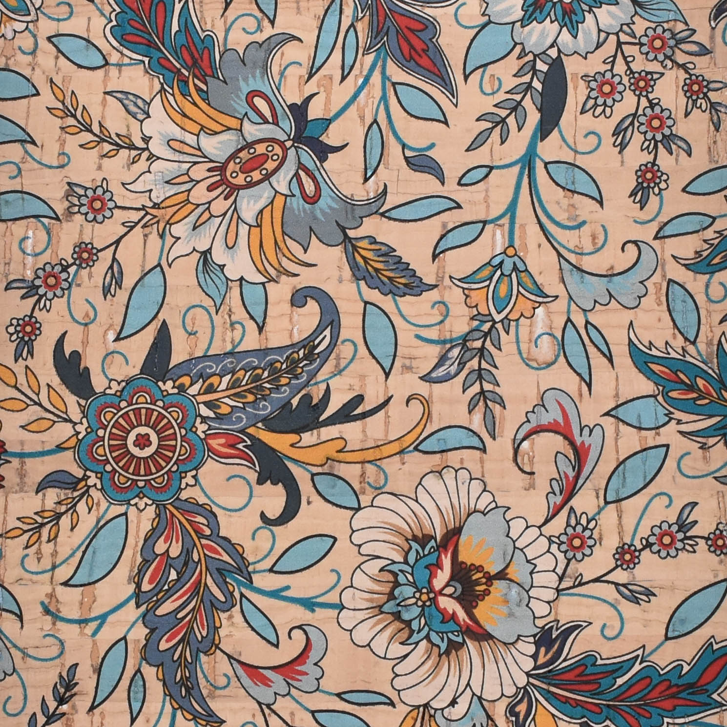 Printed pattern CORK PU LEATHER FOR shoes