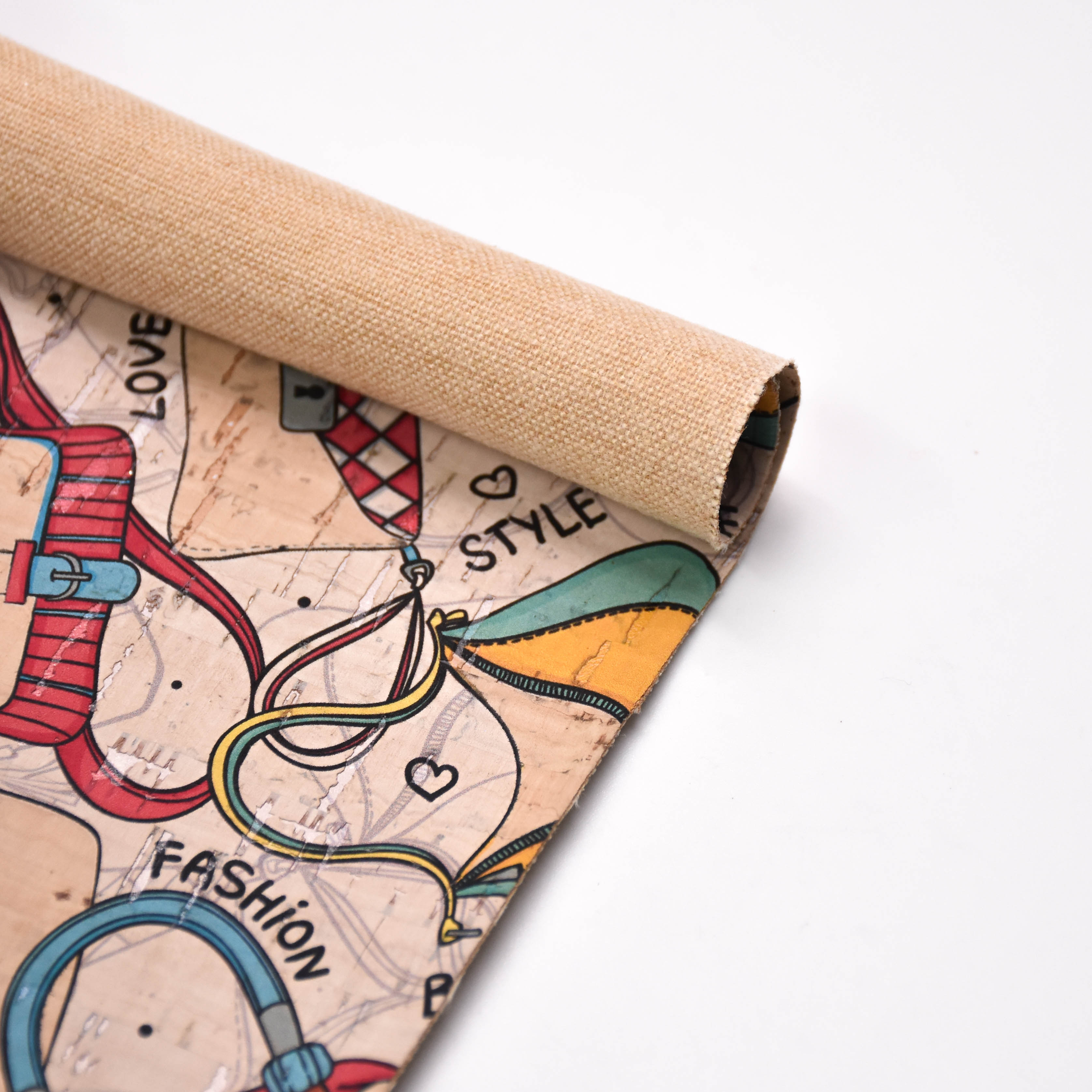 Printed pattern CORK PU LEATHER FOR shoes