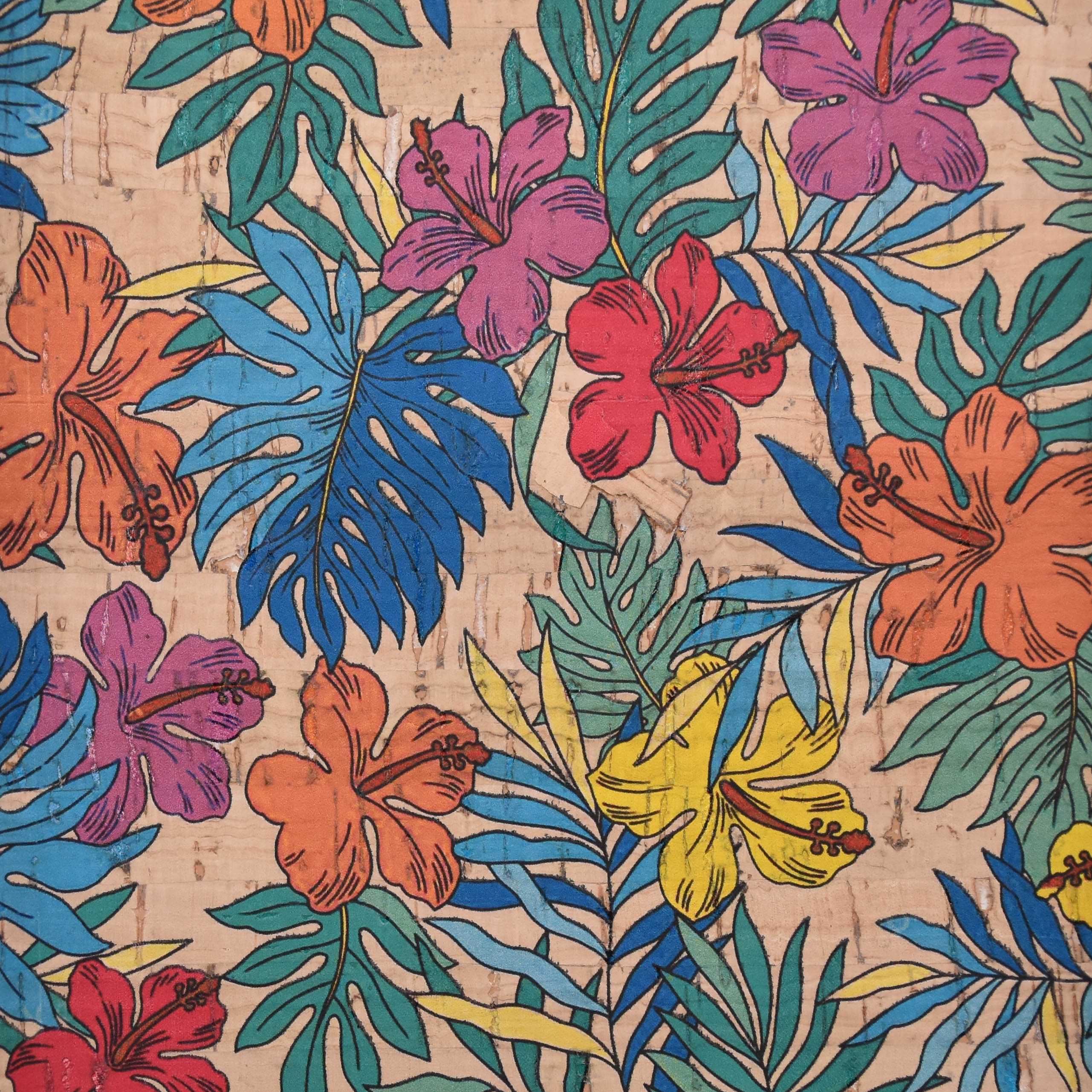 Printed pattern CORK PU LEATHER FOR shoes