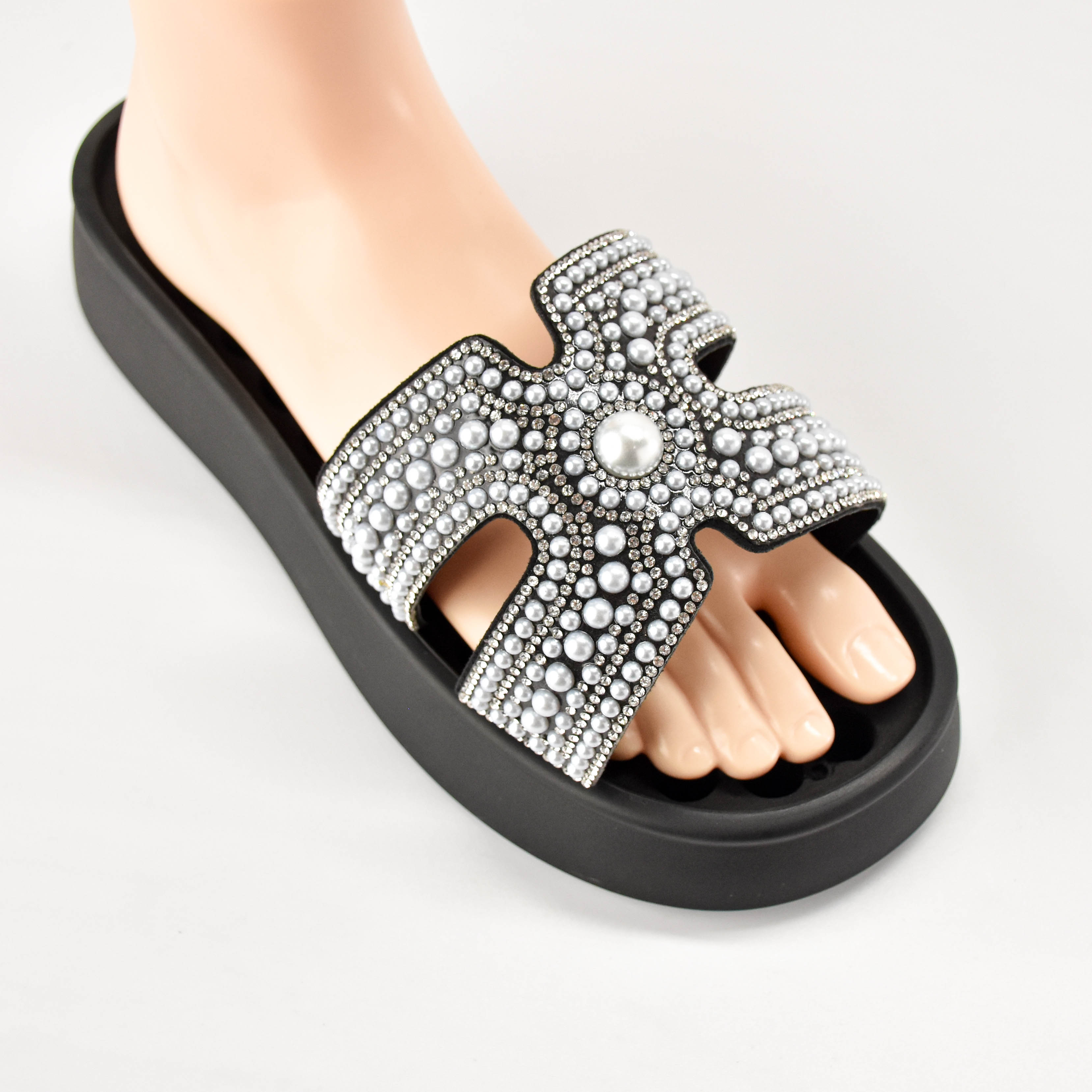 wholesale  Ladies Shoe Upper PU Leather Sandals Upper Vamp