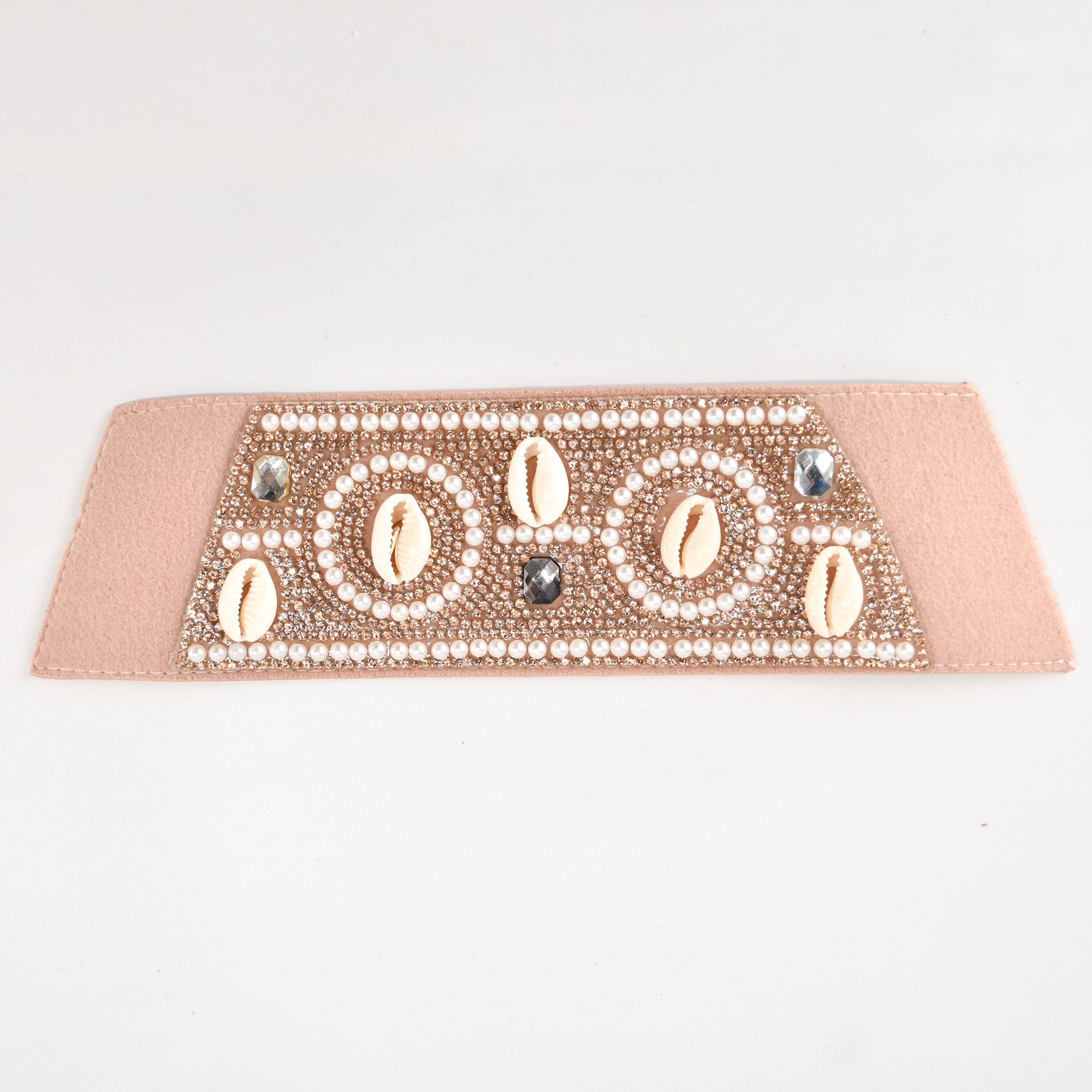 wholesale Ladies Shoe Upper PU Leather Pearl Shell Sandals Upper Vamp 