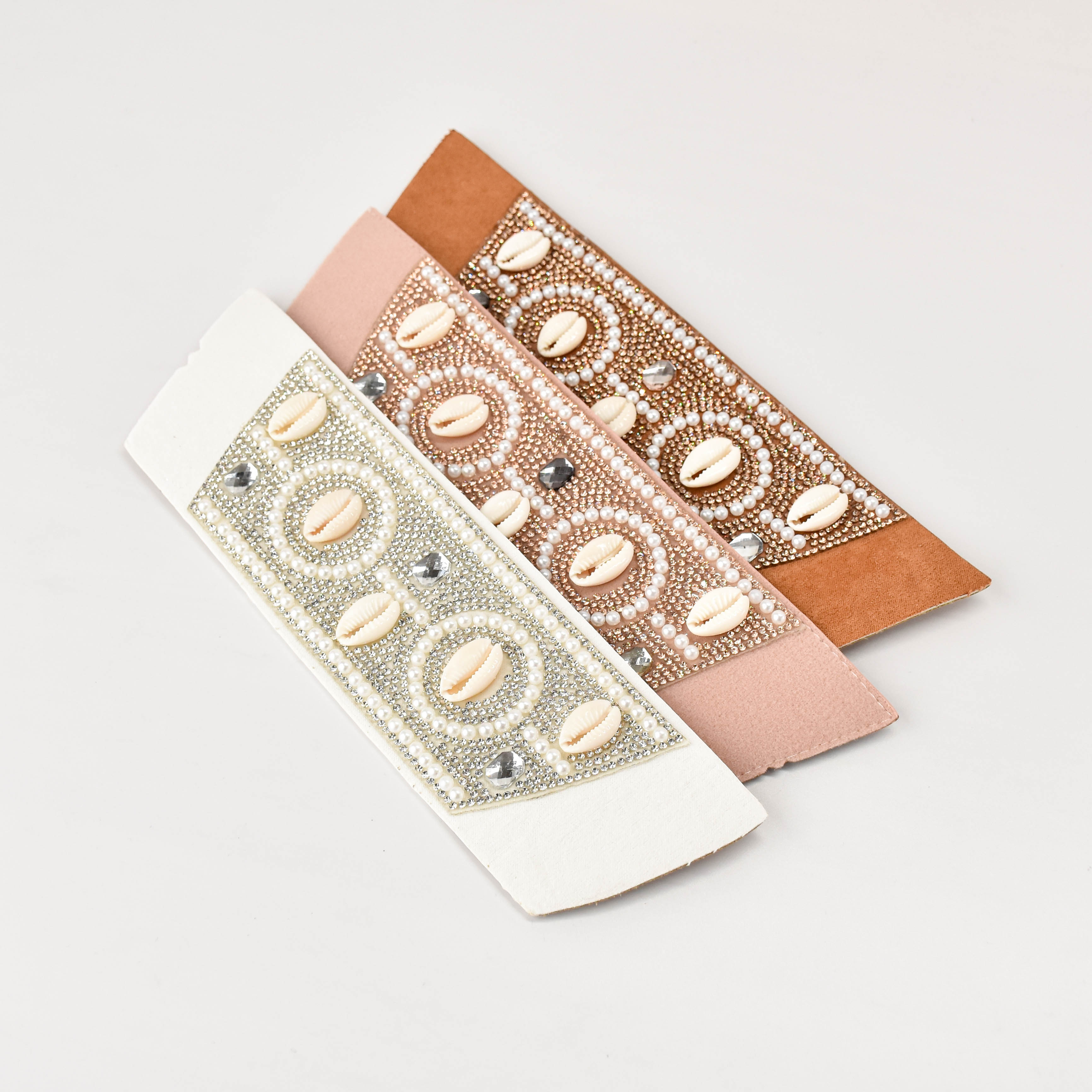 wholesale Ladies Shoe Upper PU Leather Pearl Shell Sandals Upper Vamp 