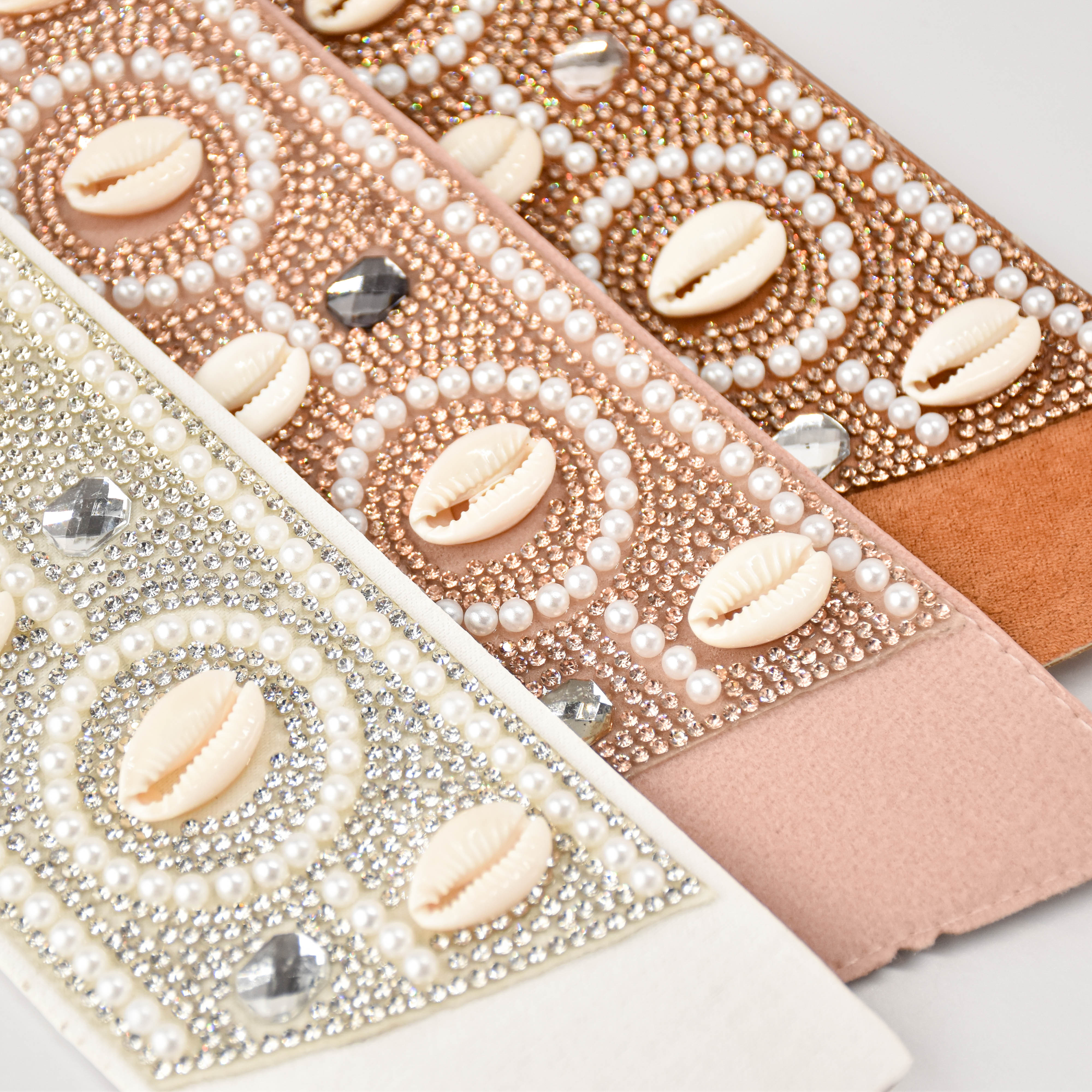 wholesale Ladies Shoe Upper PU Leather Pearl Shell Sandals Upper Vamp 