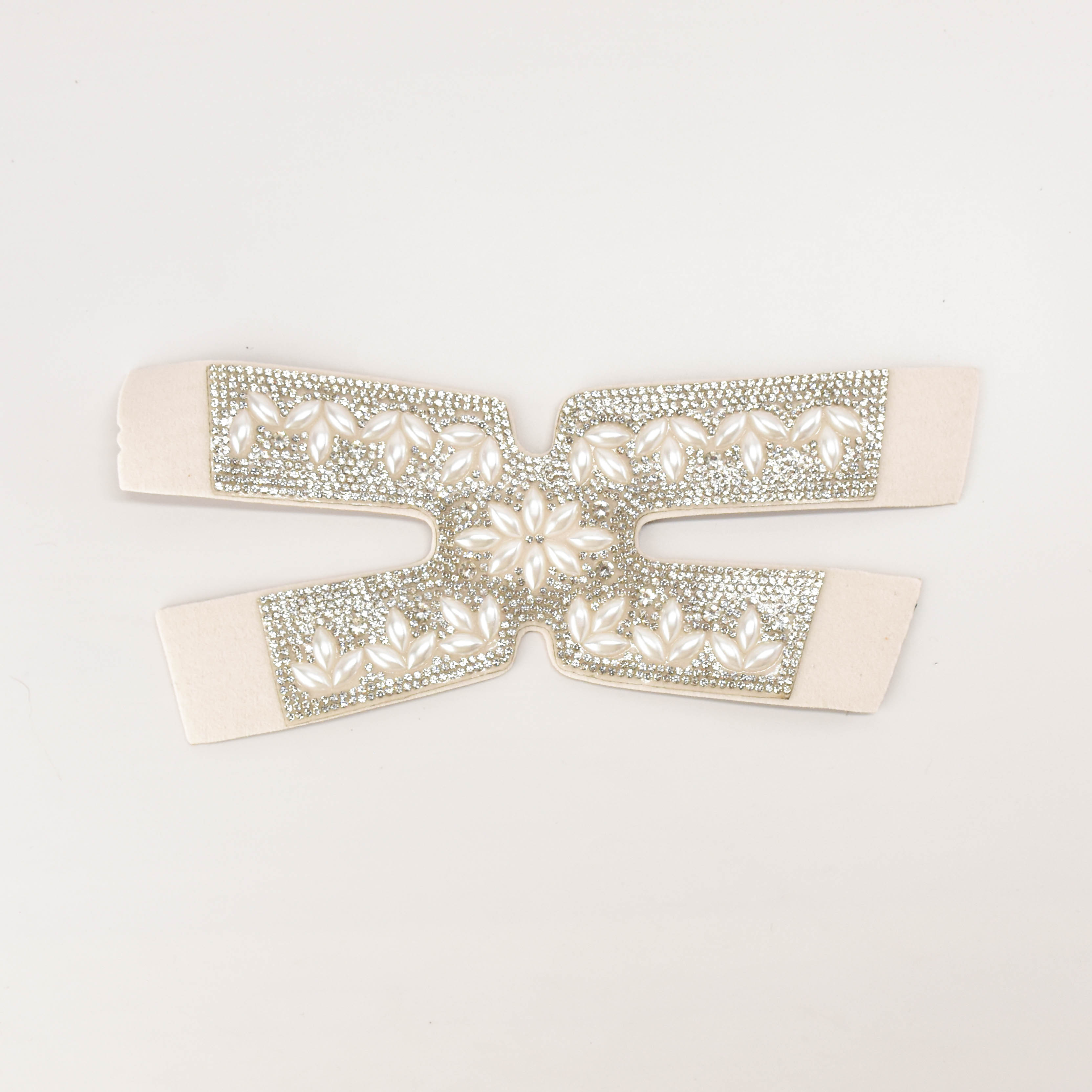 wholesale Ladies Shoe Upper PU Leather Diamond pearl Sandals Upper Vamp