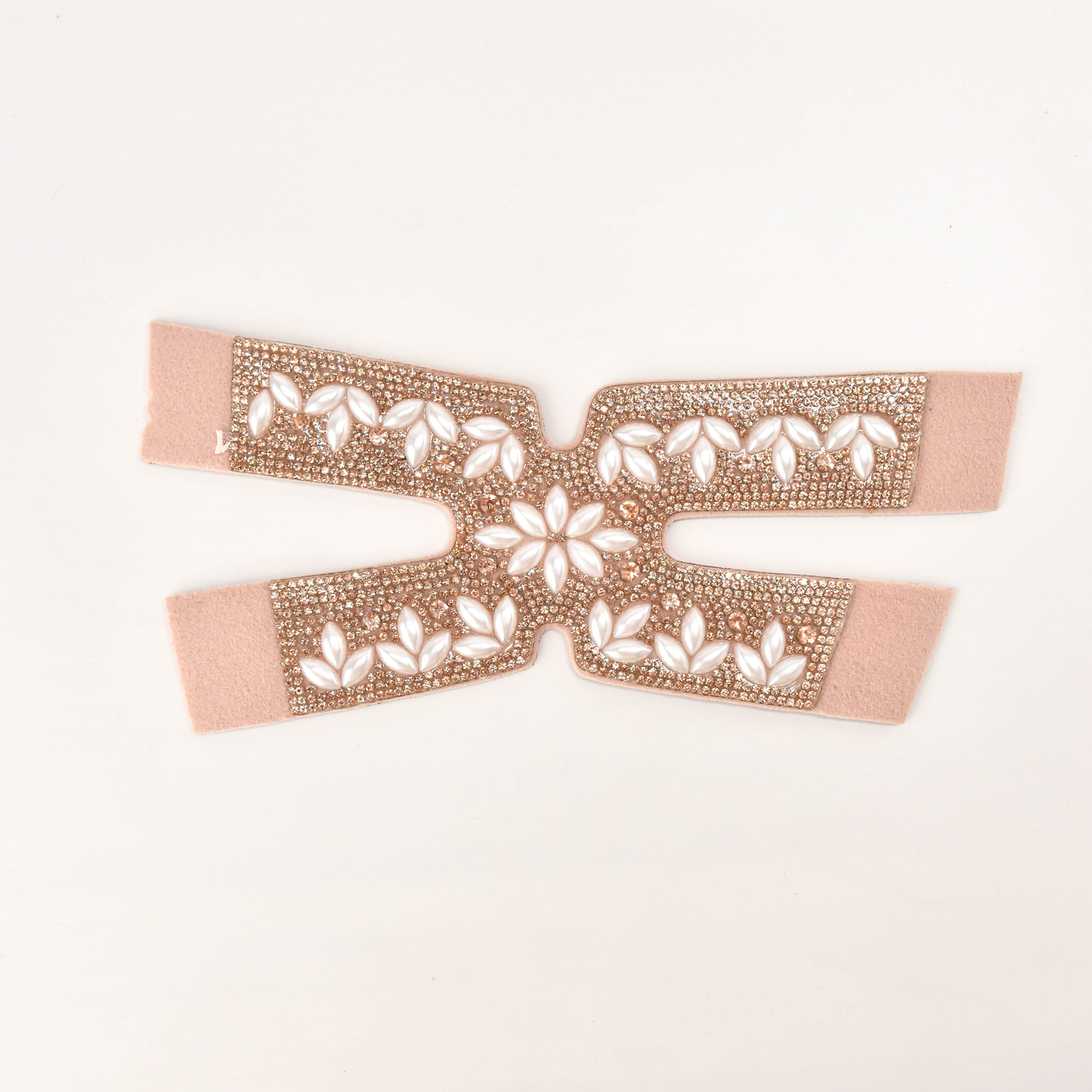 wholesale Ladies Shoe Upper PU Leather Diamond pearl Sandals Upper Vamp