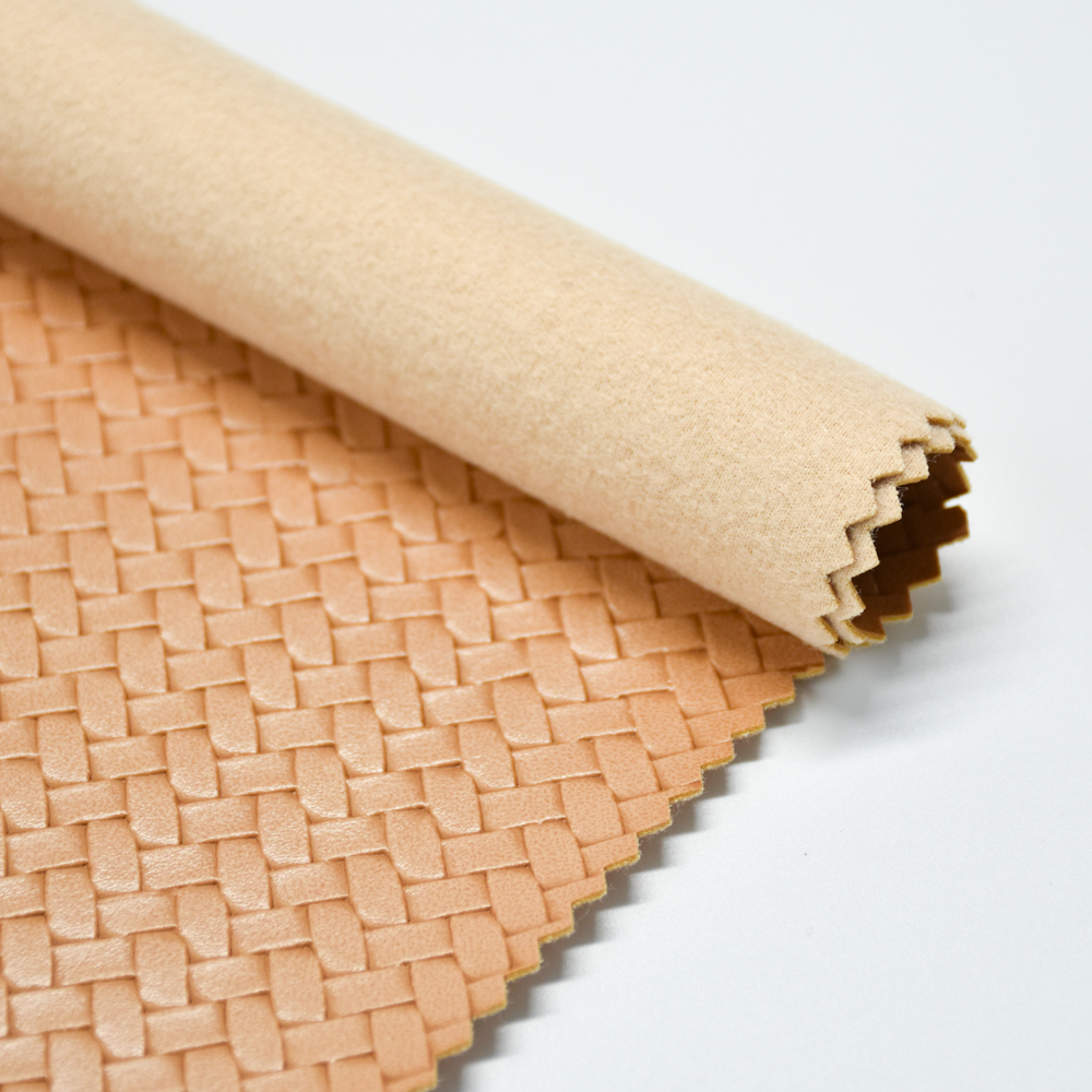  Imitation woven Vacuum Emboss Artificial PVC leather for bag