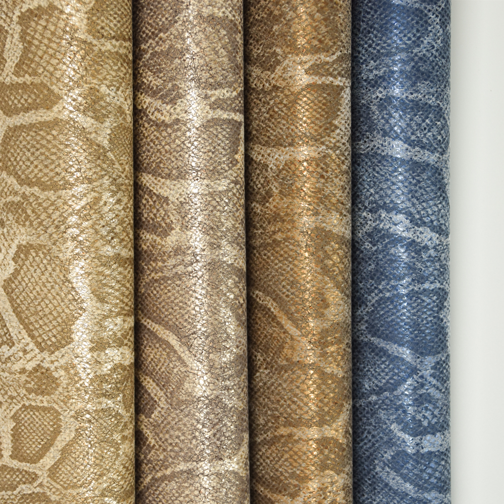 wholesale faux leather fabric Snake pattern Yanbuck pu leather for shoe