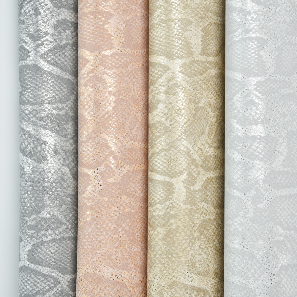 wholesale faux leather fabric Snake pattern Yanbuck pu leather for shoe