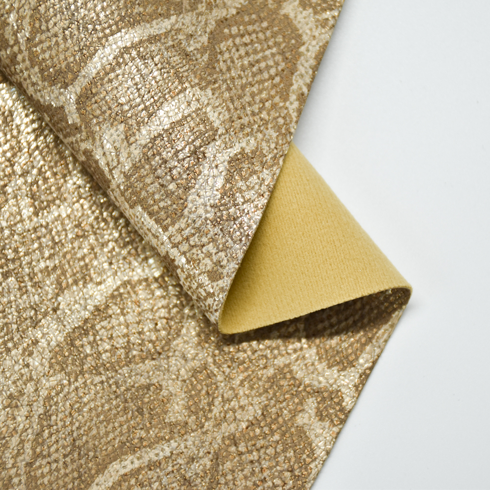 wholesale faux leather fabric Snake pattern Yanbuck pu leather for shoe