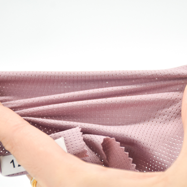 110GSM Quick Dry Breathable Mesh Elastane Fabric 88% Polyester 12% Spandex for Yoga Tops, Running Shirts & Activewear